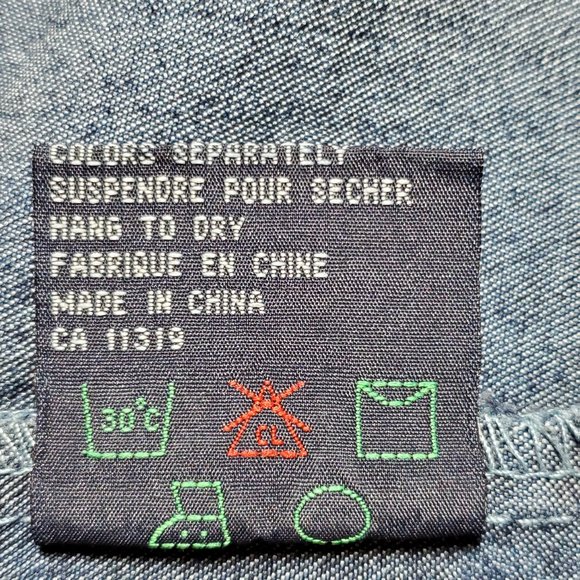 Vintage 90's Garage faded denim spaghetti straps ruffled hem dress / ruffles - Picture 12 of 12